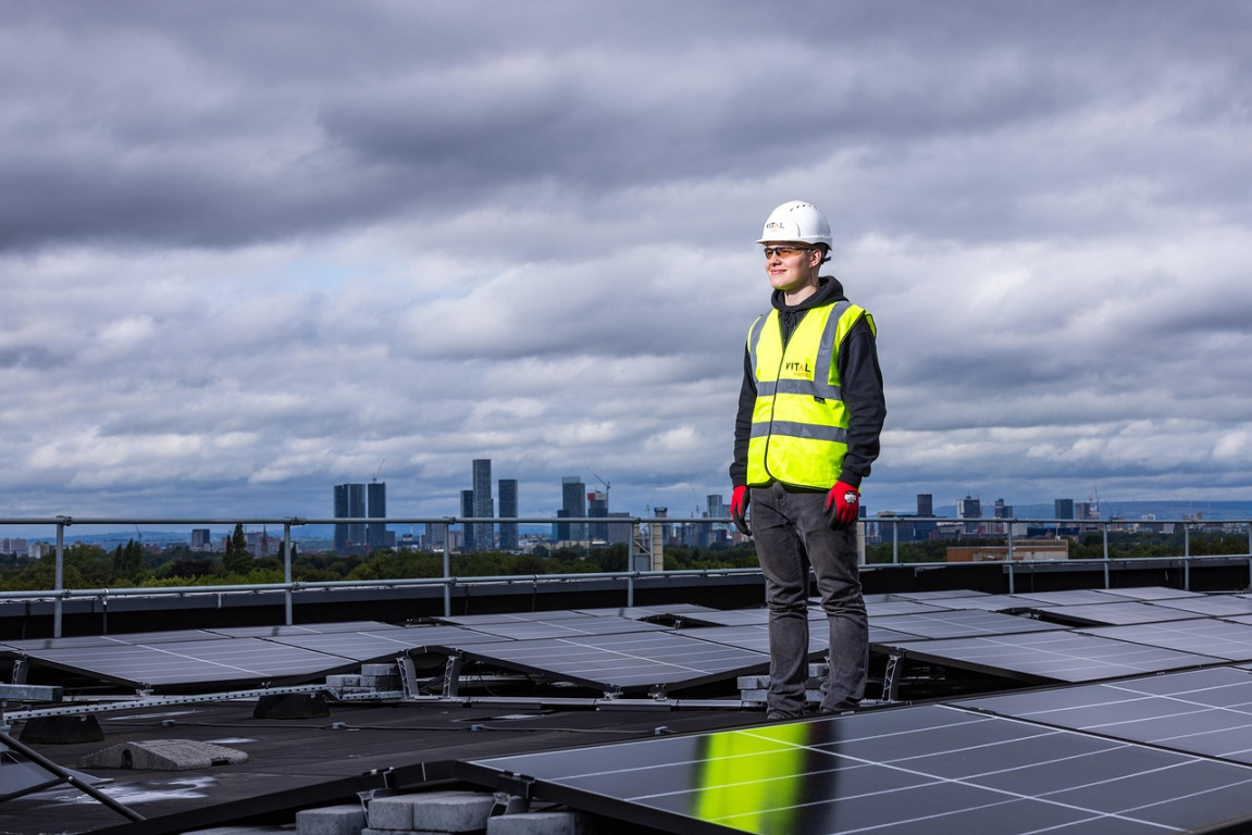 solar farm aerial panels